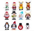 Set di 12 giocattoli di Natale a carica con Babbo Natale, renne e figure di pinguini - Giocattoli a carica natalizi Set da 12 pezzi G