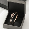 Rose gold lucky four-leaf clover stainless steel bracelet in a luxury jewelry box - Rose Gold