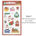 Christmas PET stickers set in Style F featuring Santa Claus and rabbit motifs, 11x20cm - Style F