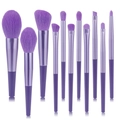 Set profesional de 10 brochas de maquillaje moradas con cerdas sintéticas y mango mate - Juego de 11 / Morado