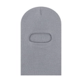 Detail view of grey ribbed knit balaclava for kids with soft thermal winter fabric - One Size / Light Gray