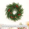 PE Soft Glue Style 60CM (50 Tips) With Pine Cone & Red Berry