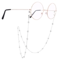 Rose gold round frame glasses with silver star charm stainless steel strap - Steel Color (KCS057-Z)