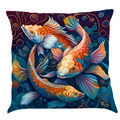 Creative marine series koi fish print linen pillowcase for home and car decor - Super Soft Velvet / 45x45cm / Pattern J