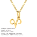Elegant 14K gold plated stainless steel Aries zodiac sign pendant necklace for women - Aries / Gold