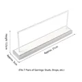Silver jewelry display rack for 7 pairs of earrings with 13.5cm height and 31cm length - Single-Tier Earring Stand (White & Silver)