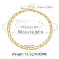 Detailed size chart for layered 18K gold plated brass necklace with bead chain and lobster clasp - KN0172/Double Layer Layering Bead Chain
