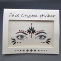 Red and black acrylic face crystal stickers for masquerade and DIY cat makeup look - 1070