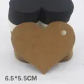 Heart-shaped kraft paper gift tags in black white and brown colors 6.5x5.5cm size - 100Pcs/Pack Heart Shape / Kraft Color