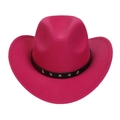 Western cowboy hat in bright rose pink felt with black star-studded leather band - M (56-58cm) / Rose Red (J)
