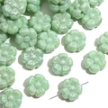 19mm green acrylic flower beads with pearl luster finish for DIY jewelry making - Approx. 19mm (4 Pcs/Pack) / Green