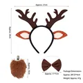 Panoplie de renne 3 pièces avec serre-tête bois, queue en peluche et nœud papillon - Renne à pois + Noeud papillon + Queue à clip