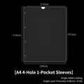 A4 1-pocket transparent trading card sleeve with 4 holes, 230x310mm size and 0.08mm thickness - A4 4 Holes 1-Pocket Pages 10 Sheets 33#