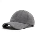 Dark gray faux suede baseball cap featuring a premium smooth matte texture in a classic fit - Gray