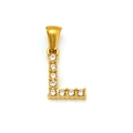 Pendentif lettre L plaqué or serti de pierres de zircone cubiques avec finition dorée - Lettre L (SP148G-L)