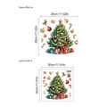 Detailed size chart for Christmas tree toilet sticker showing layout and paste effect - Christmas Tree And Stars Style (PC223)