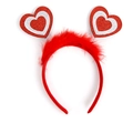 Serre-tête cœur rouge à paillettes avec plumes pour fête de la Saint-Valentin - Style 20 (Double Coeur Plume)