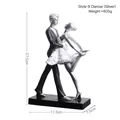 Elegante scultura di ballerini in resina argento e nero, statua decorativa da 27,5 cm - Danza Doppia Stile B Argento