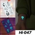 Luminous blue snake and butterfly tattoo stickers Hi-047 showing glow in the dark effect - Hi-047 (Mixed Graffiti)