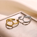 Anelli regolabili in acciaio inossidabile oro 18k e argento con design intrecciato - Chiusura Intrecciata (JZ6669) / Oro