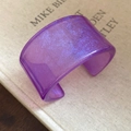 Translucent purple resin open bangle with shimmering glitter for women - Sequined Open Style (82#) / Purple