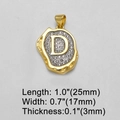 18k vergoldete Halskette mit 25mm Buchstaben-D-Anhänger und Zirkonia-Besatz - Buchstabe D