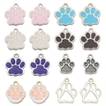 Colorful animal paw print alloy pendants for DIY jewelry and keychain making - Mixed 16pcs Cat/Bear Paw Set (2pcs per 8 styles)