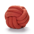 Terracotta lamb wool handmade knotted ball pillow for sofa decoration in soft bouclé fabric - Grapefruit Red