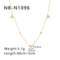 Detail showing gold triangle pendant with pavé crystals and dimensions on a white background - Geometric Triangle Style (NB-N1096) / 18K Gold / Gold