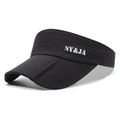Foldable black sports sun visor for men and women with NY&JA logo and laser cut vents - Adjustable / Black