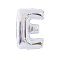 Silver foil alphabet balloon in capital letter E for birthday and party decorations - 32' Silver Chubby Letter Aluminum Foil Balloon (e)