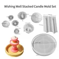 DIY siliconen mal set voor stapelbare fonteinkaarsen met cirkelvormige en kolomonderdelen - Wensput Stapel-9-delige Set