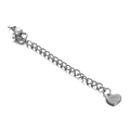 Silver stainless steel extension chain with lobster clasp and heart tag detail - Silver Engraved Heart