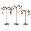 3-piece set of vintage bronze metal earring display stands in various heights - Wave Shape / Bronze