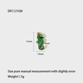 Detail view of green enamel seahorse pendant with dimensions 21mm by 7.8mm - Seahorse-DFC121GN-Green