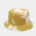 Double-sided tie-dye bucket hat in mustard yellow and white with trendy print - M (56-58cm) / Yellow White Tie-Dye