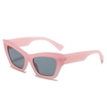 Vintage cat eye sunglasses with pink frame and dark grey lenses for fashion women - Pink Frame Light Grey Lens