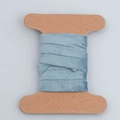 1cm double-sided velvet ribbon in dusty blue on cardboard for DIY crafts and gift decor - Small Paper Card Style (58#)