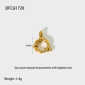 Détail d'un fermoir à ressort de 10 mm en acier inoxydable doré pour bijoux DIY - DFC61720-Fermoir Rond Doré