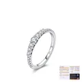 Anello eternity in moissanite e argento S925 con certificato GRA e tessera nera - Taglia US 5 / Argento 925