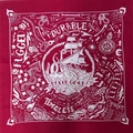 Rotes Vintage-Baumwoll-Bandana mit nautischem Segelschiff- und Ankermotiv - Bandana / Rote Seefahrt