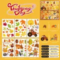 Vue détaillée de 6 feuilles de stickers de Thanksgiving avec citrouilles et gnomes - Style Citrouille Animaux de la Forêt (A024) / 20x30cm (6 feuilles)