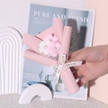 Mini handmade crochet puff flower bouquet in pink and white with Eternal Love ribbon - Pearl Core - Pink
