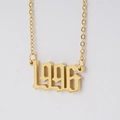 Goldene 18K Edelstahlkette mit Anhänger Jahreszahl 1996 im gotischen Stil für Damen - 1996