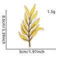 Detailed view of leaf embroidery patch with 8.6cm x 5cm dimensions and 1.5g weight info - Fairy Patch 6# (Leaf)