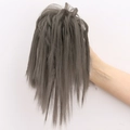 Messy claw clip ponytail hairpiece in grey color with a natural matte finish - Silver Gray