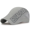 Men's grey quick-dry breathable sun hat with laser-cut holes and side KAIRUI print - Adjustable / Light Gray