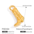 18k gold plated stainless steel cowboy boot pendant with size and weight measurements - PJ92164-Cowboy Boot Charm