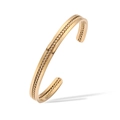 Bracelet jonc ouvert rétro plaqué or 18K en acier inoxydable avec design torsadé - Doré