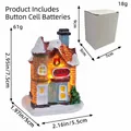 Petite maison de Noël lumineuse en résine avec ses dimensions et son emballage - Petite Maison Lumineuse Colorée Style A / Coloré